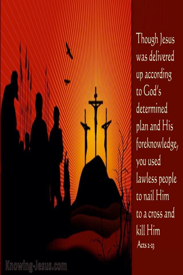 Acts 2:23 Delivered Up and Killed (beige)